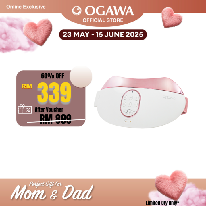 [Apply Code: 6TT31] OGAWA BellaX Slimming & Heating Belt With Vibration Massager (Rose White)*